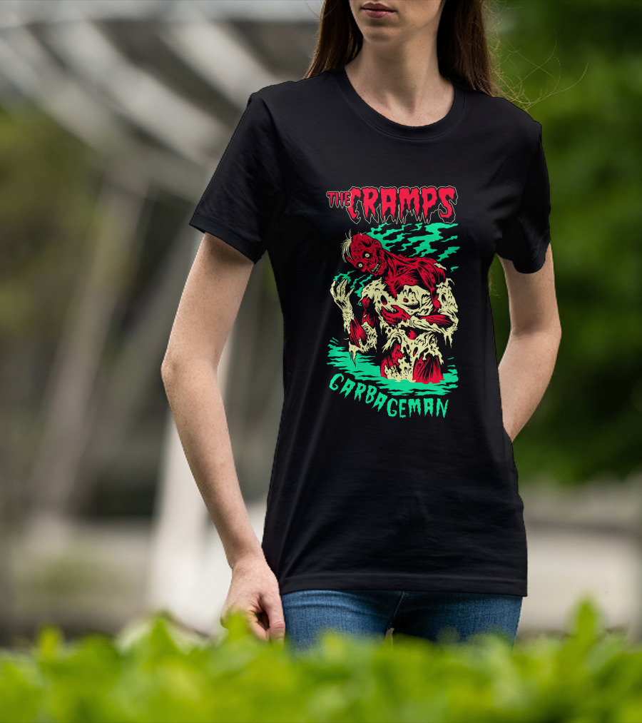 The Cramps Garbageman Zombie Monster Horror Art T-Shirt