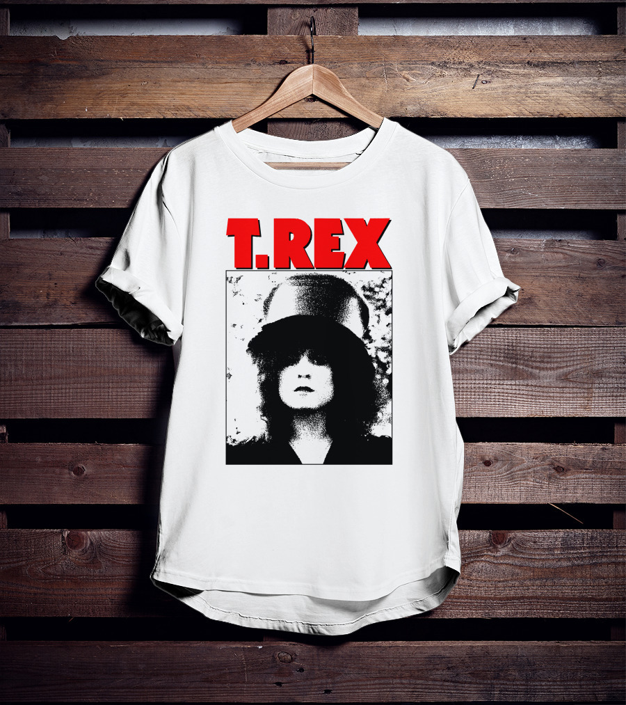 T. Rex Iconic Red Text With Black And White T-Shirt