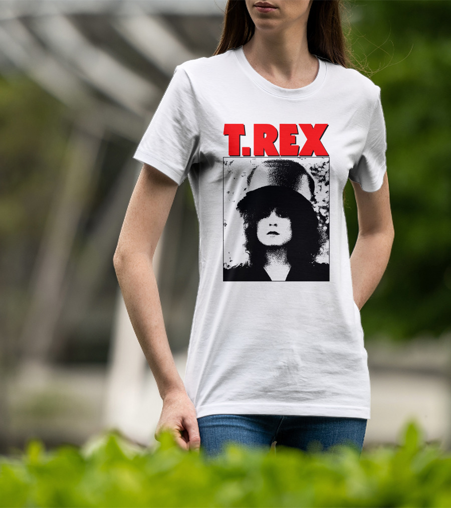 T. Rex Iconic Red Text With Black And White T-Shirt