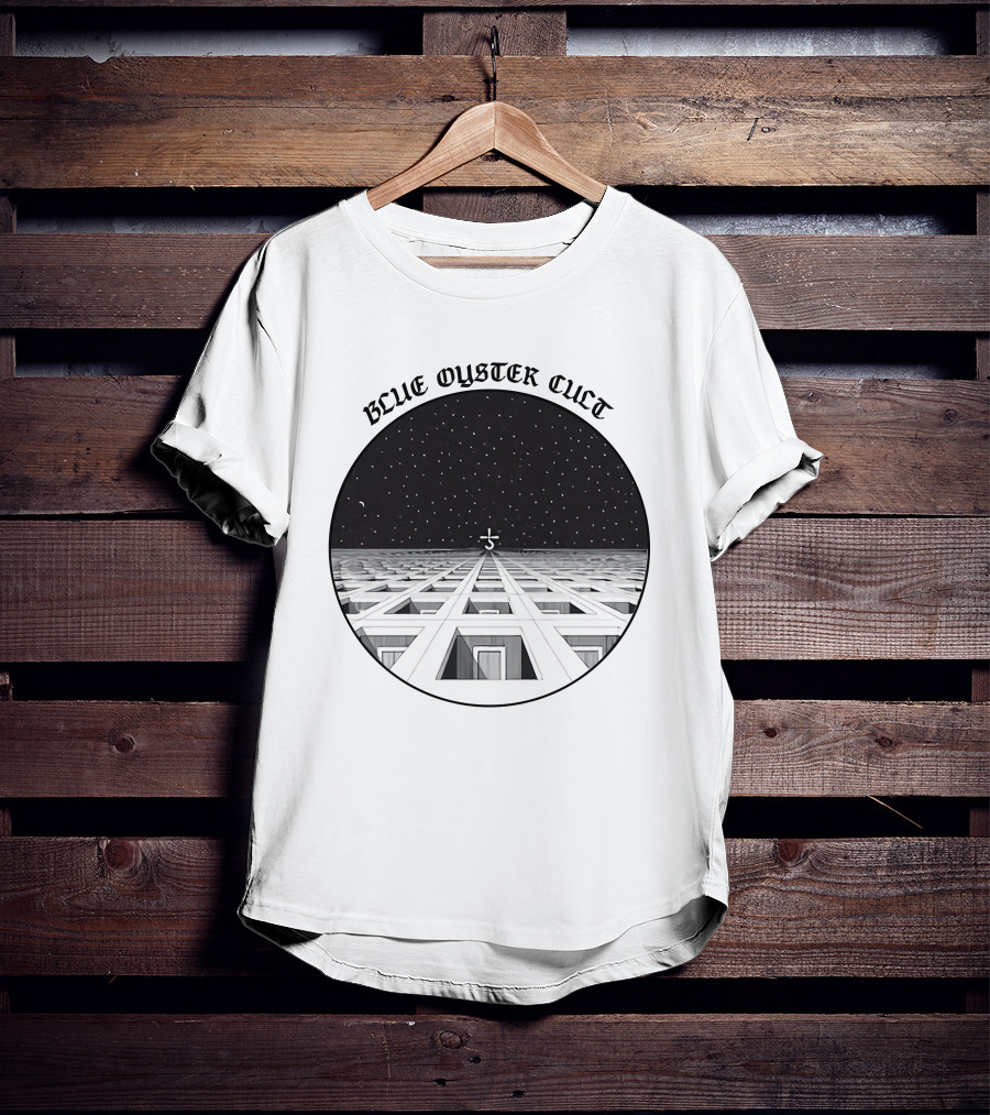 Blue Oyster Cult Celestial Symbol Starry Grid T-Shirt