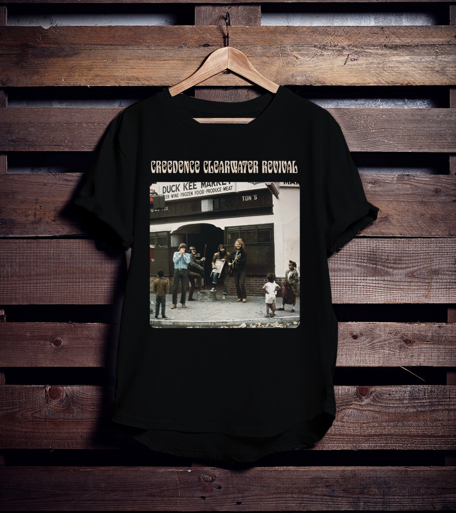 Creedence Clearwater Revival Duck Kee Market Street Performance Album Cover T-Shirt