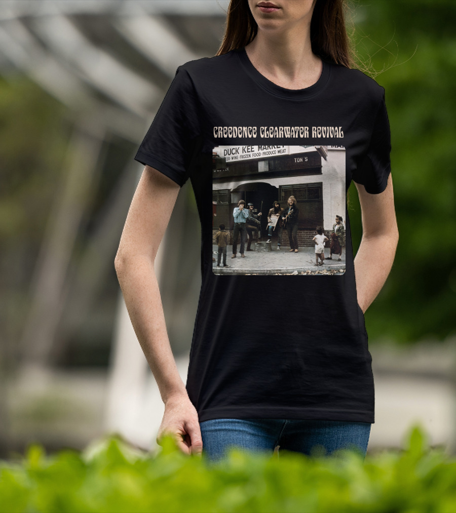 Creedence Clearwater Revival Duck Kee Market Street Performance Album Cover T-Shirt