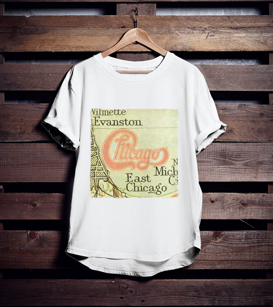Chicago Map With Wilmette Evanston East Chicago T-Shirt