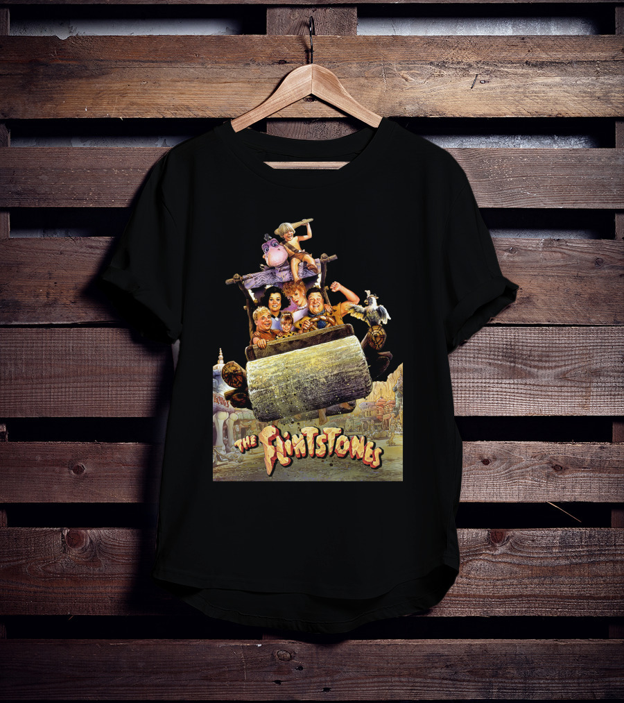 The Flintstones Movie Iconic Car Scene With Fred Wilma And Friends T-Shirt