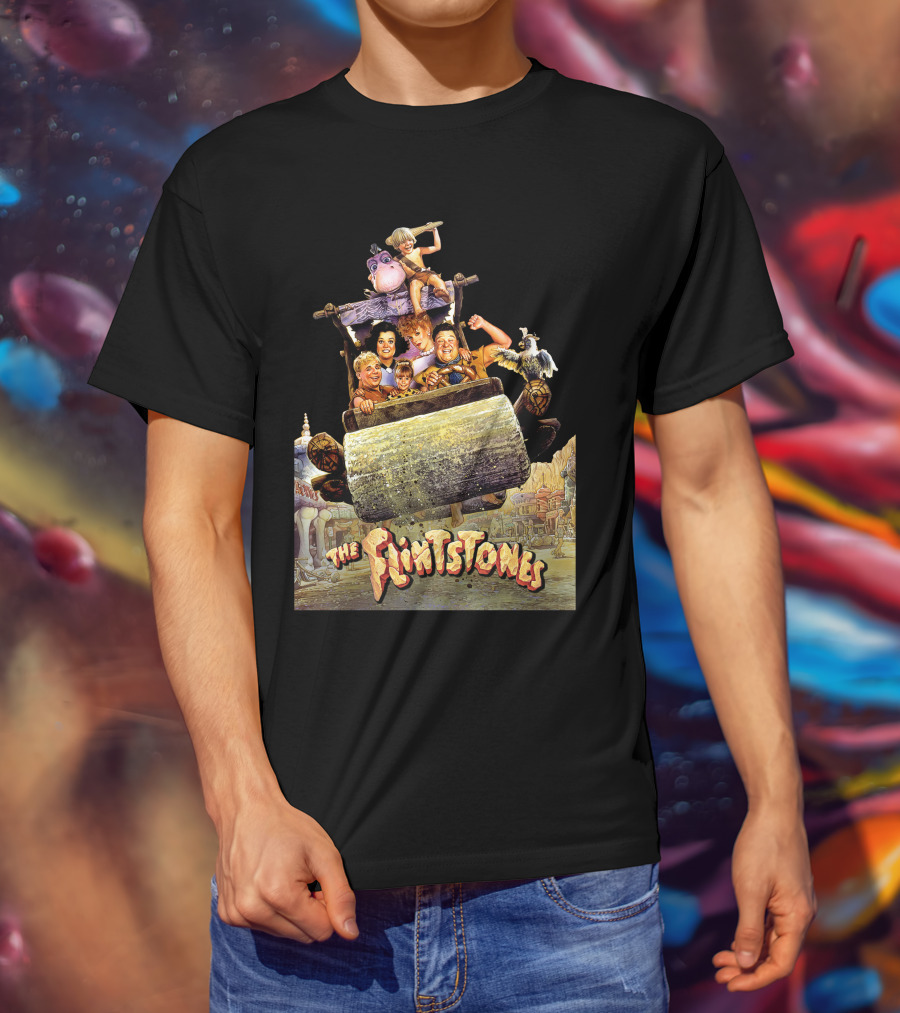 The Flintstones Movie Iconic Car Scene With Fred Wilma And Friends T-Shirt