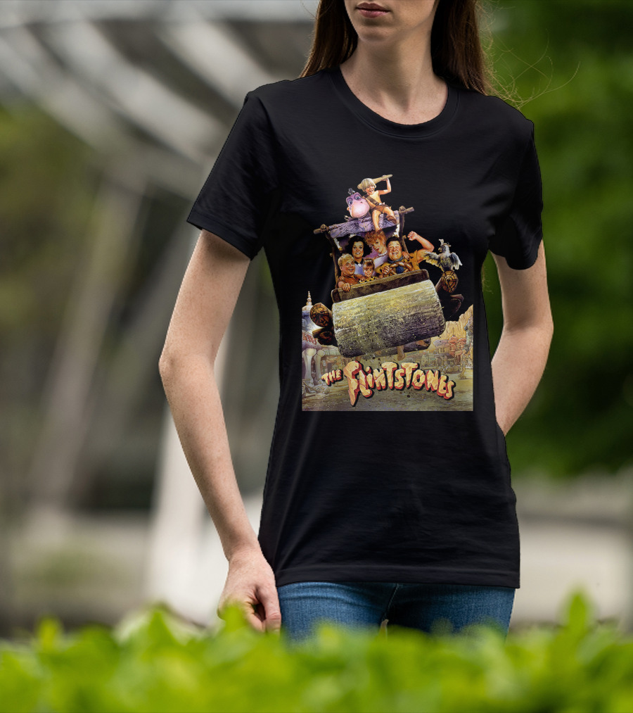 The Flintstones Movie Iconic Car Scene With Fred Wilma And Friends T-Shirt