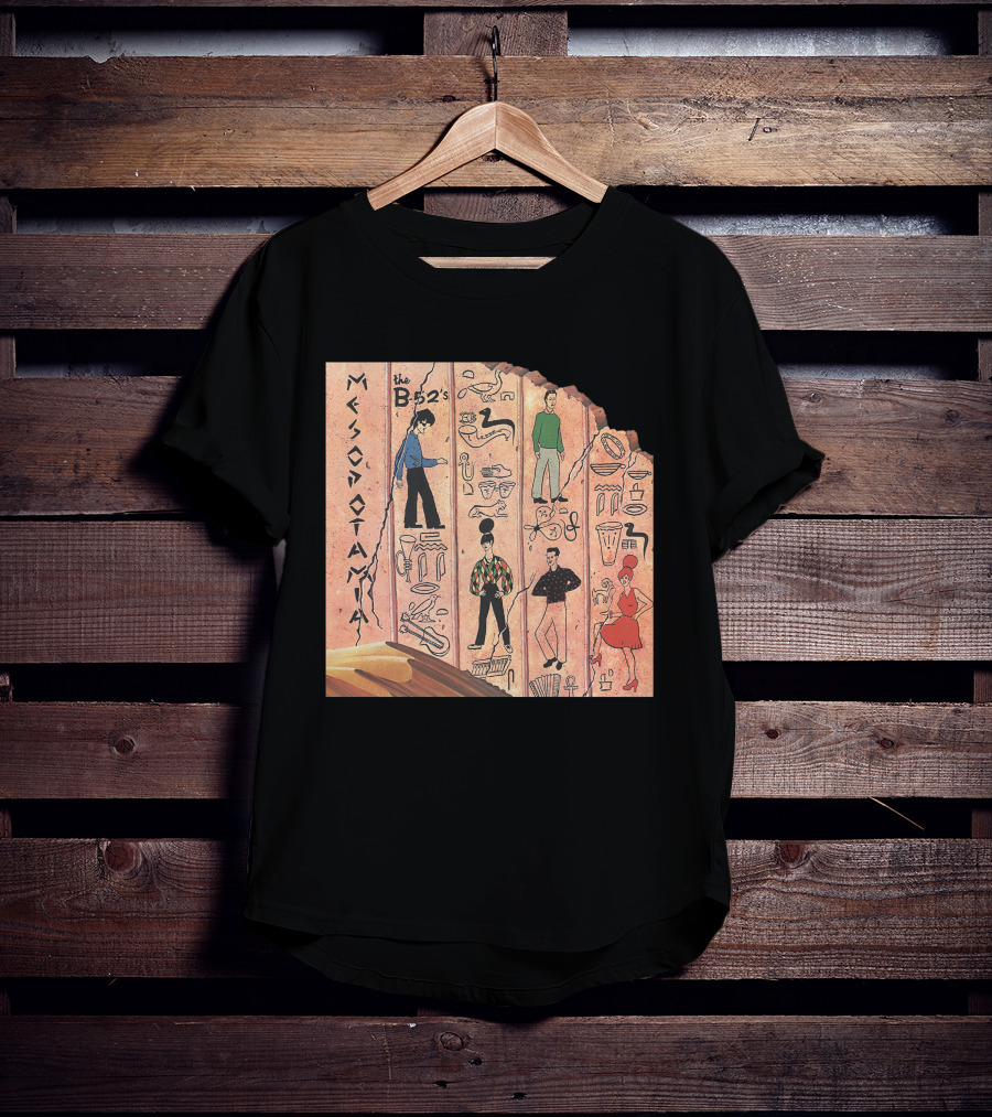 The B-52'S Mesopotamia Album Art With Band Members And Hieroglyphics T-Shirt