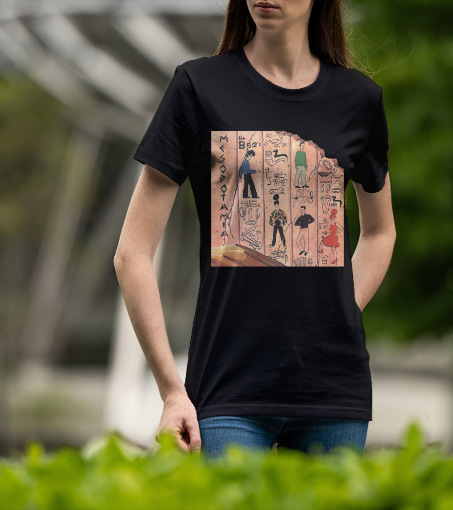 The B-52'S Mesopotamia Album Art With Band Members And Hieroglyphics T-Shirt