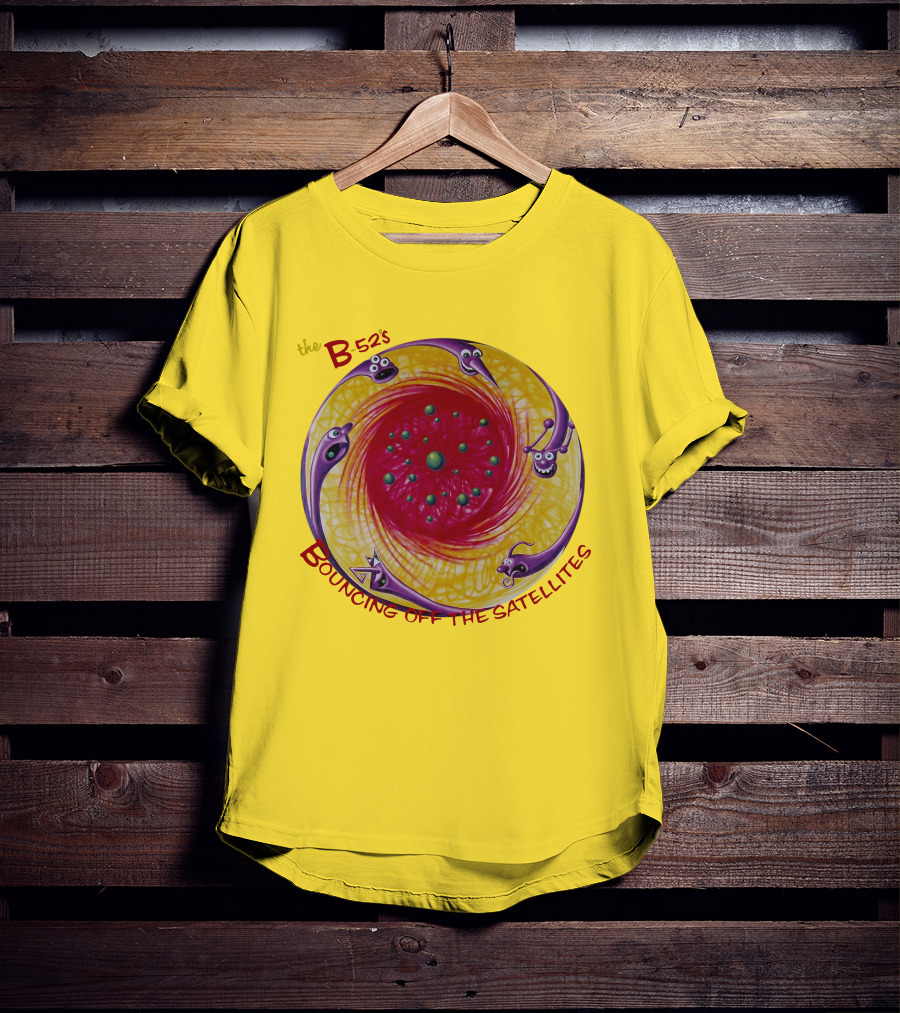 The B52'S Bouncing Off The Satellites Alien Cartoon Orbit T-Shirt