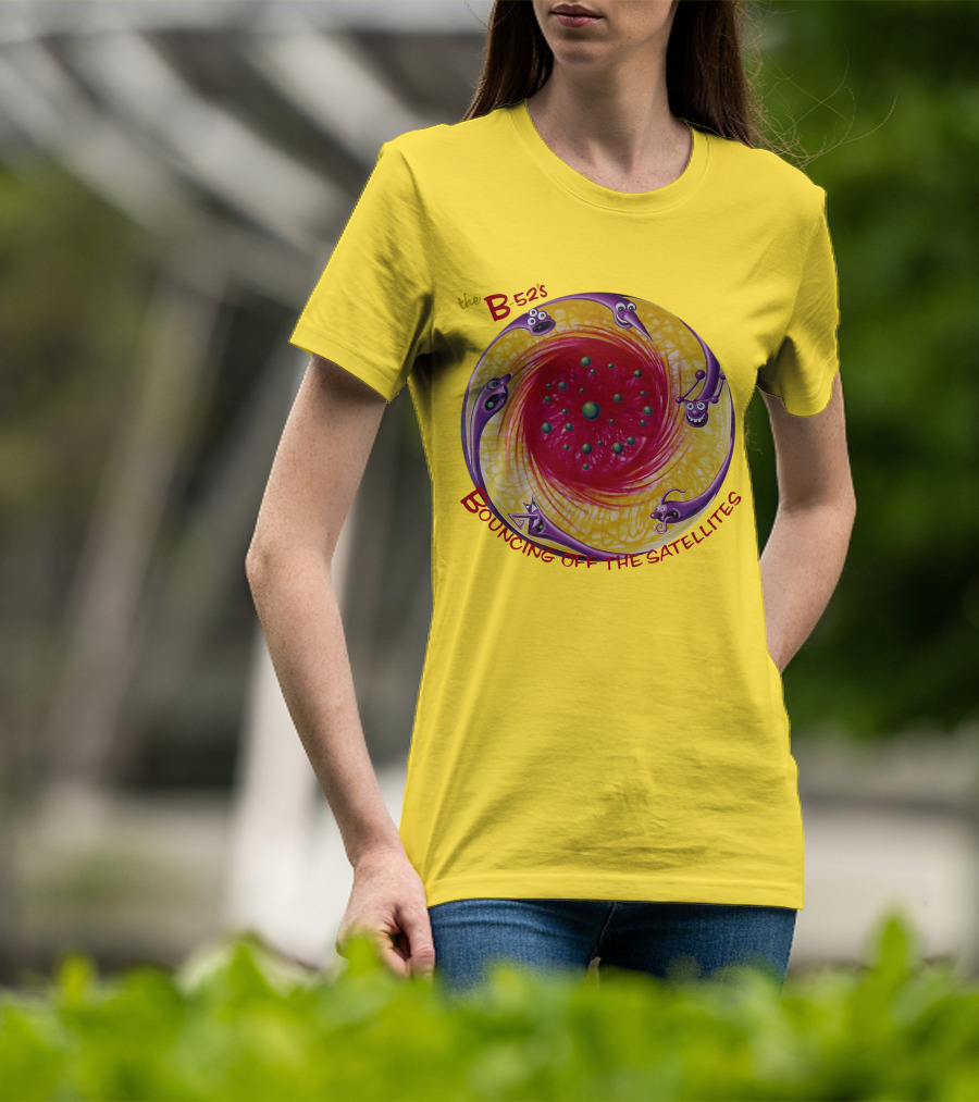 The B52'S Bouncing Off The Satellites Alien Cartoon Orbit T-Shirt