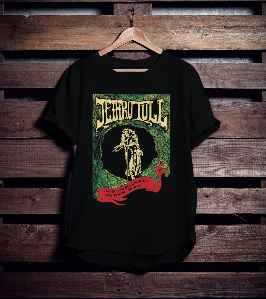 Jethro Tull Too Old To Rock 'N' Roll: Too Young To Die Vintage Style T-Shirt