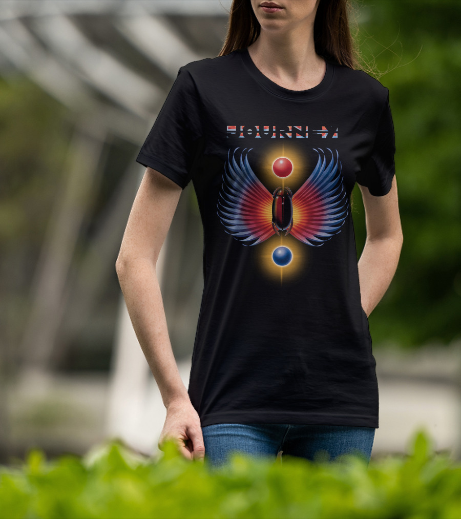 Journey 94 Scarab With Red And Blue Spheres And Winged T-Shirt