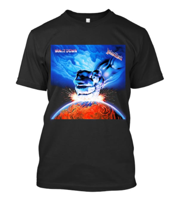Judas Priest Ram It Down Album Art Fist And Lightning T-Shirt