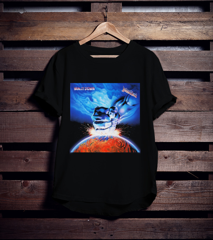 Judas Priest Ram It Down Album Art Fist And Lightning T-Shirt