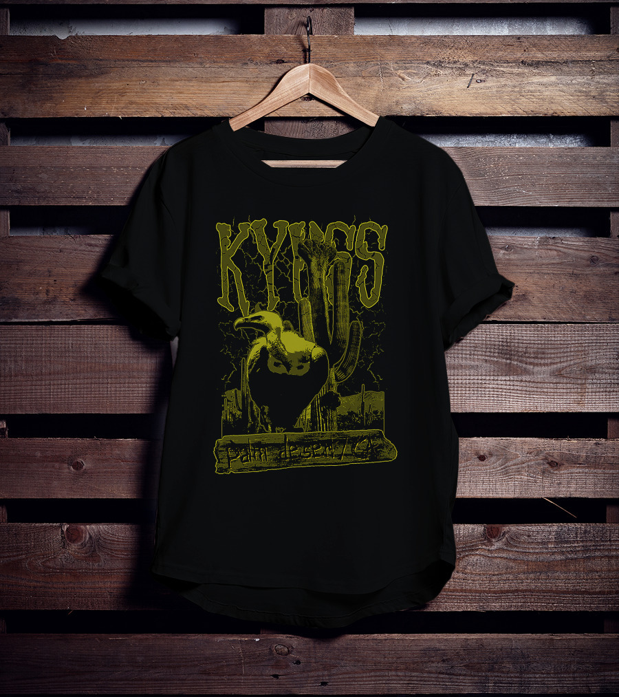 Kyuss Palm Desert Ca Cactus And Vulture Artwork T-Shirt