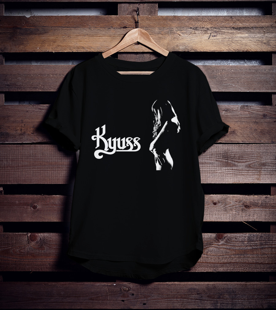 Kyuss Logo With Black And White Figure T-Shirt