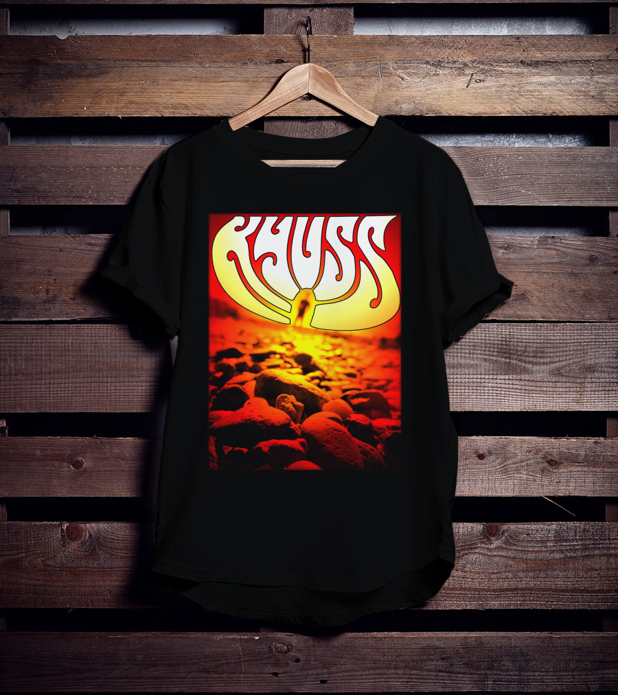 Kyuss Rock Band Logo With Sunset And Stones T-Shirt