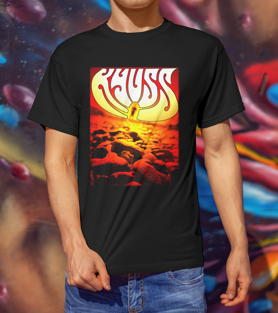 Kyuss Rock Band Logo With Sunset And Stones T-Shirt
