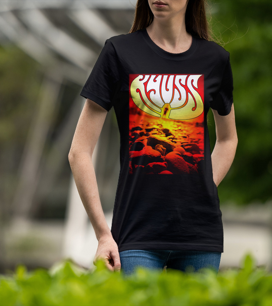 Kyuss Rock Band Logo With Sunset And Stones T-Shirt