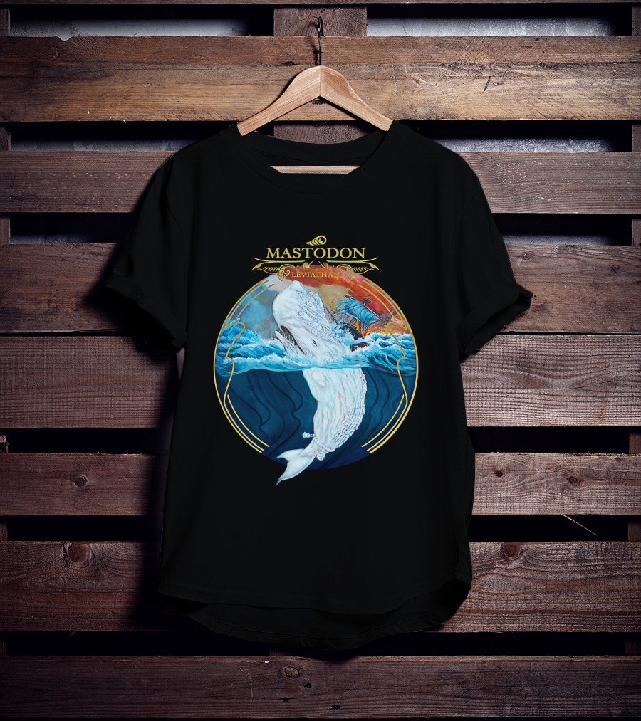 Mastodon Leviathan Moby Dick Whale Sea Battle T-Shirt
