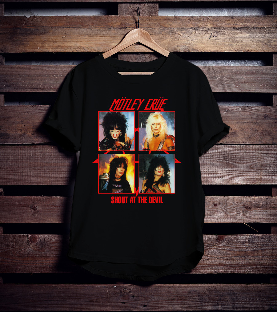 Mötley Crüe Shout At The Devil Album Cover Art Band Members T-Shirt