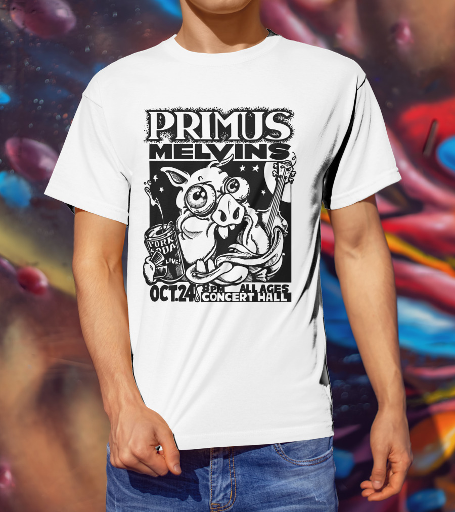 Primus Melvins Pork Soda Live Oct 24 Concert Hall T-Shirt