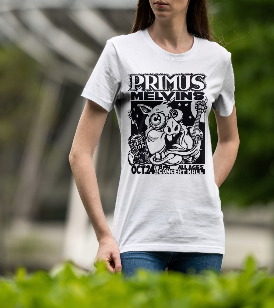 Primus Melvins Pork Soda Live Oct 24 Concert Hall T-Shirt