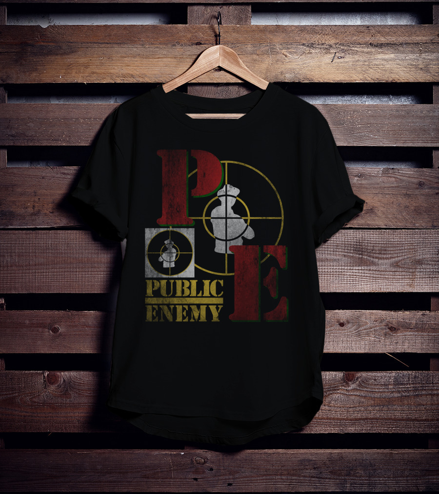 Public Enemy Logo With Target Symbol And Silhouette T-Shirt