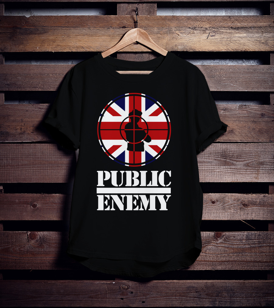 Public Enemy Target Silhouette Uk Flag T-Shirt