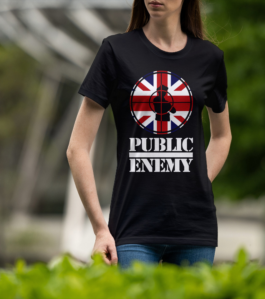 Public Enemy Target Silhouette Uk Flag T-Shirt