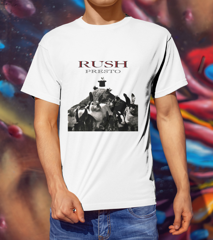 Rush Presto Album Cover Rabbits And Top Hat T-Shirt