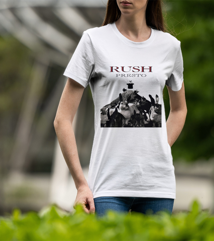 Rush Presto Album Cover Rabbits And Top Hat T-Shirt