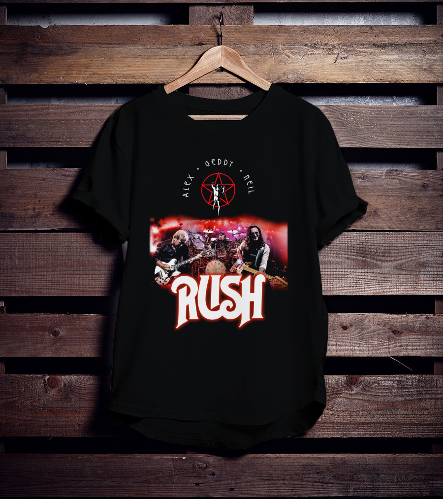Rush Alex Geddy Neil Live Performance Iconic Band T-Shirt