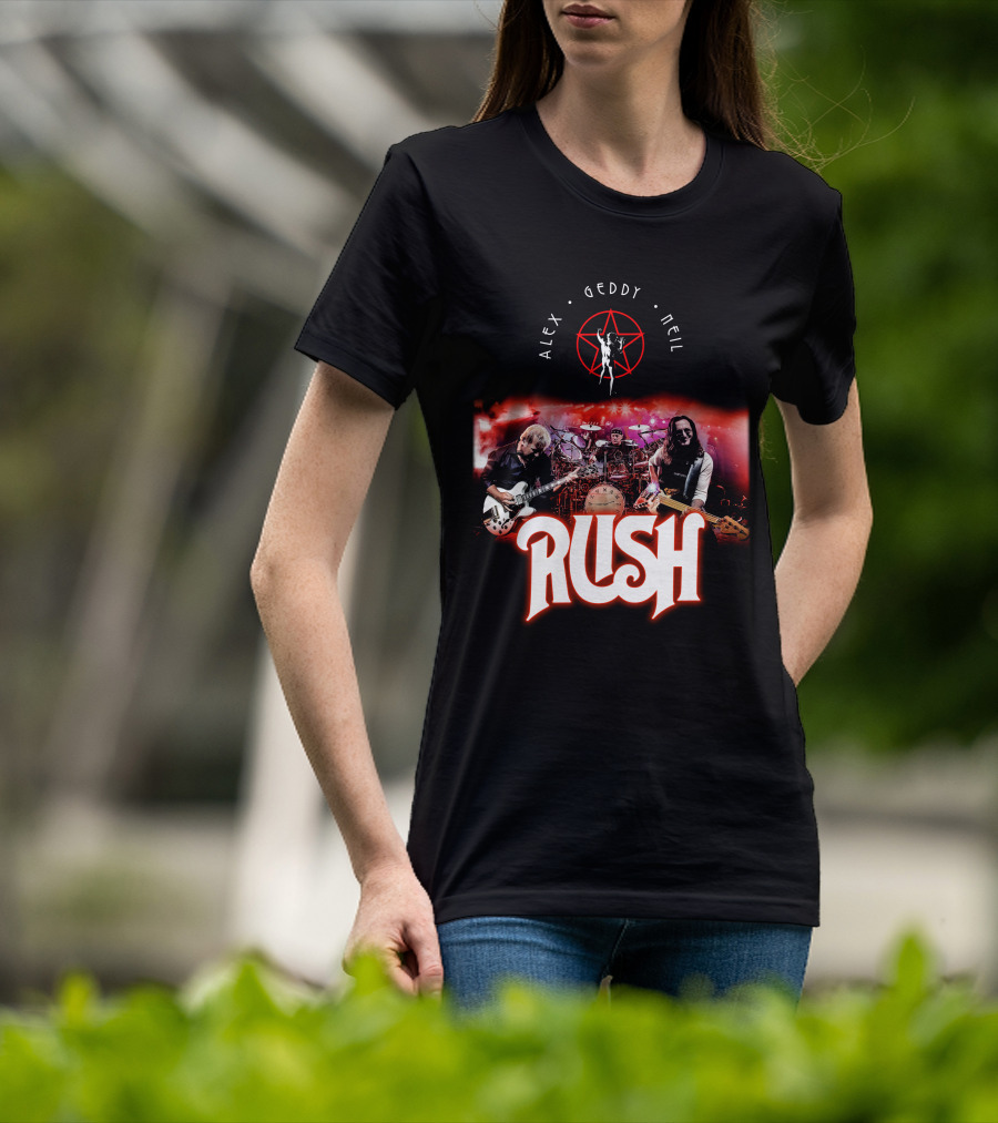 Rush Alex Geddy Neil Live Performance Iconic Band T-Shirt