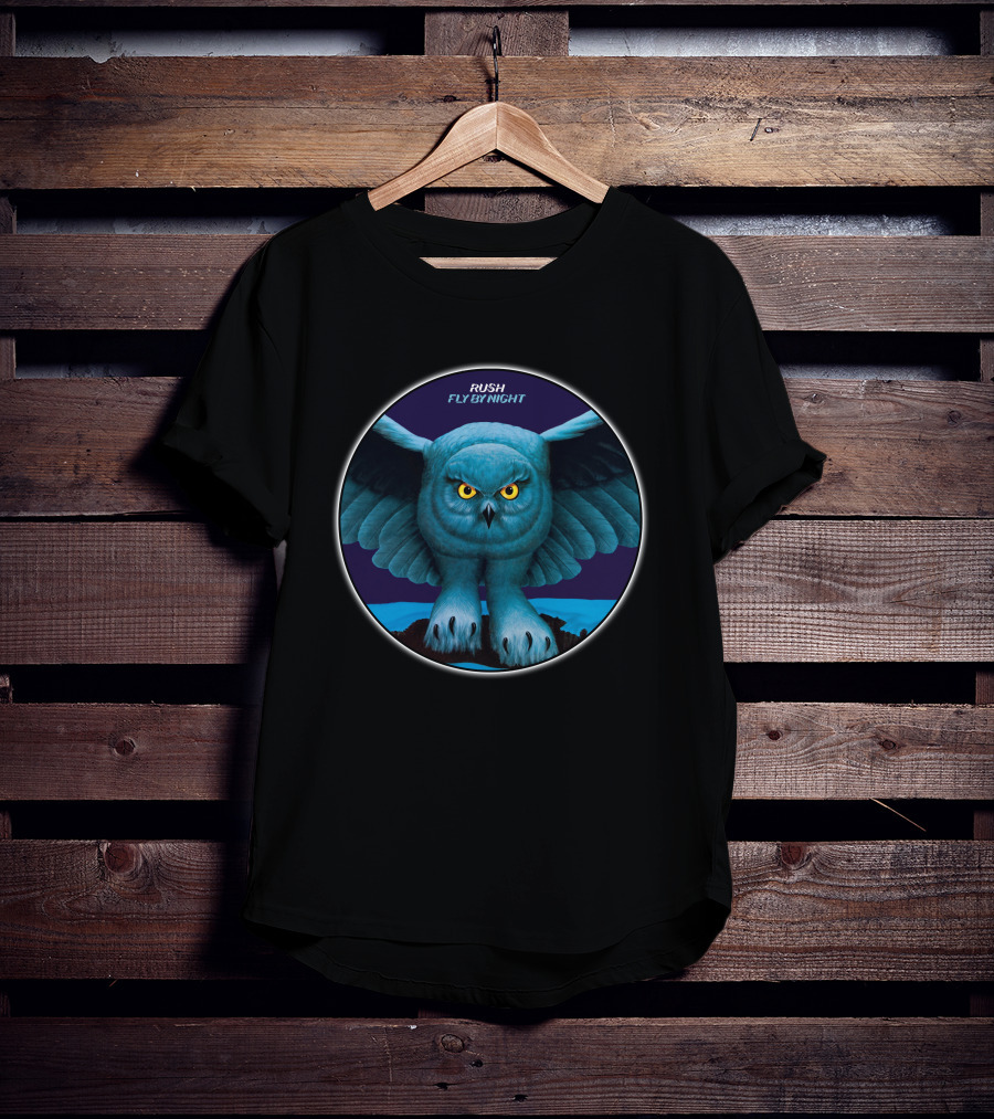 Rush Fly By Night Owl Wings Album Cover T-Shirt