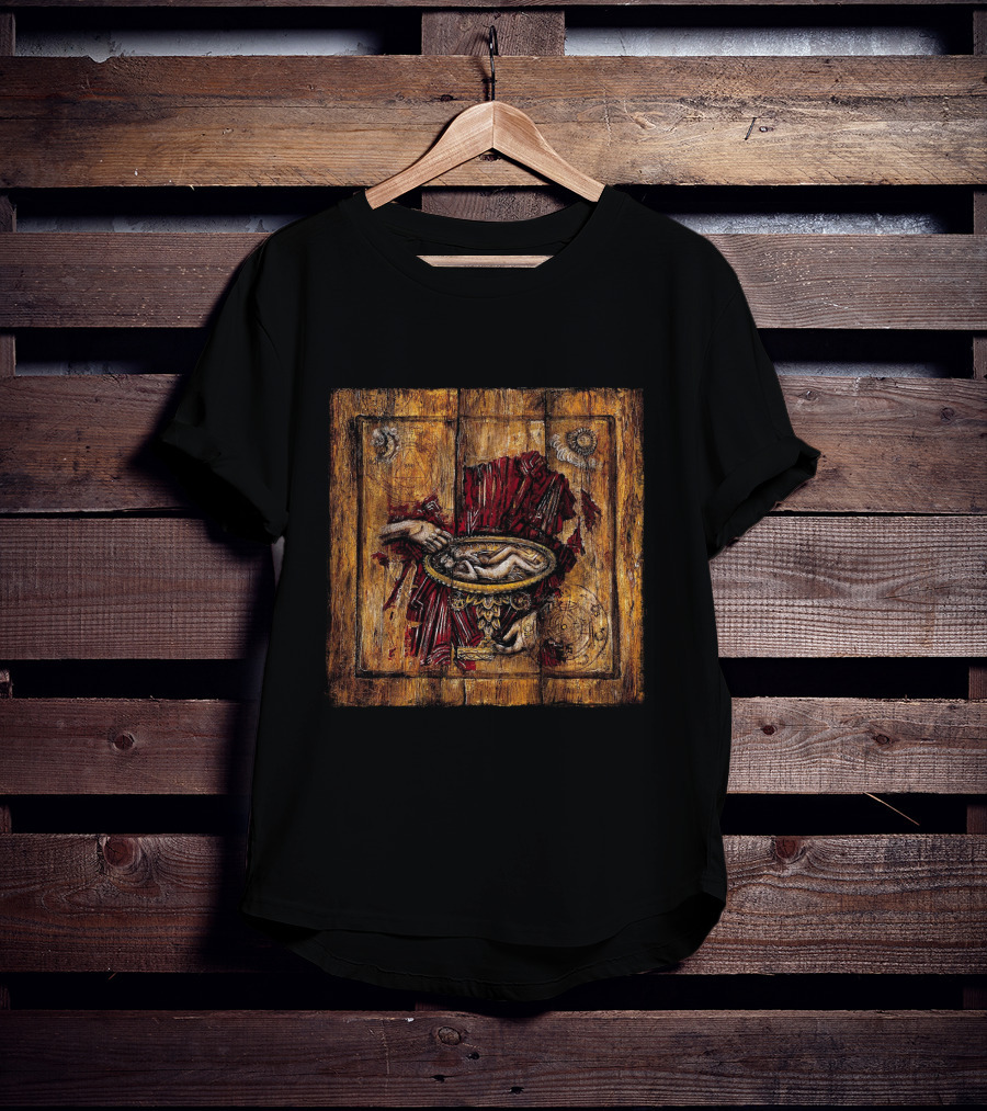 Hand Holding Mystical Bowl On Wooden T-Shirt