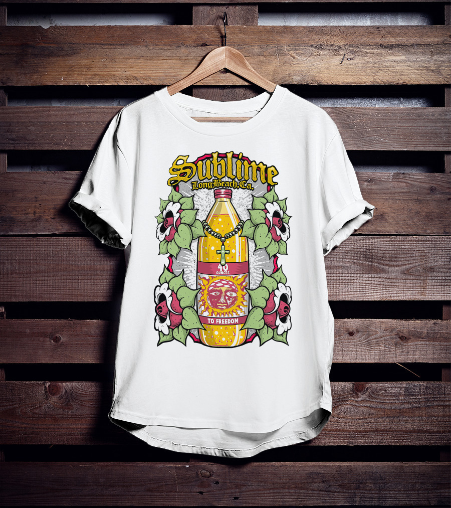 Sublime Long Beach Ca 40 Ounces To Freedom Sun Flowers T-Shirt