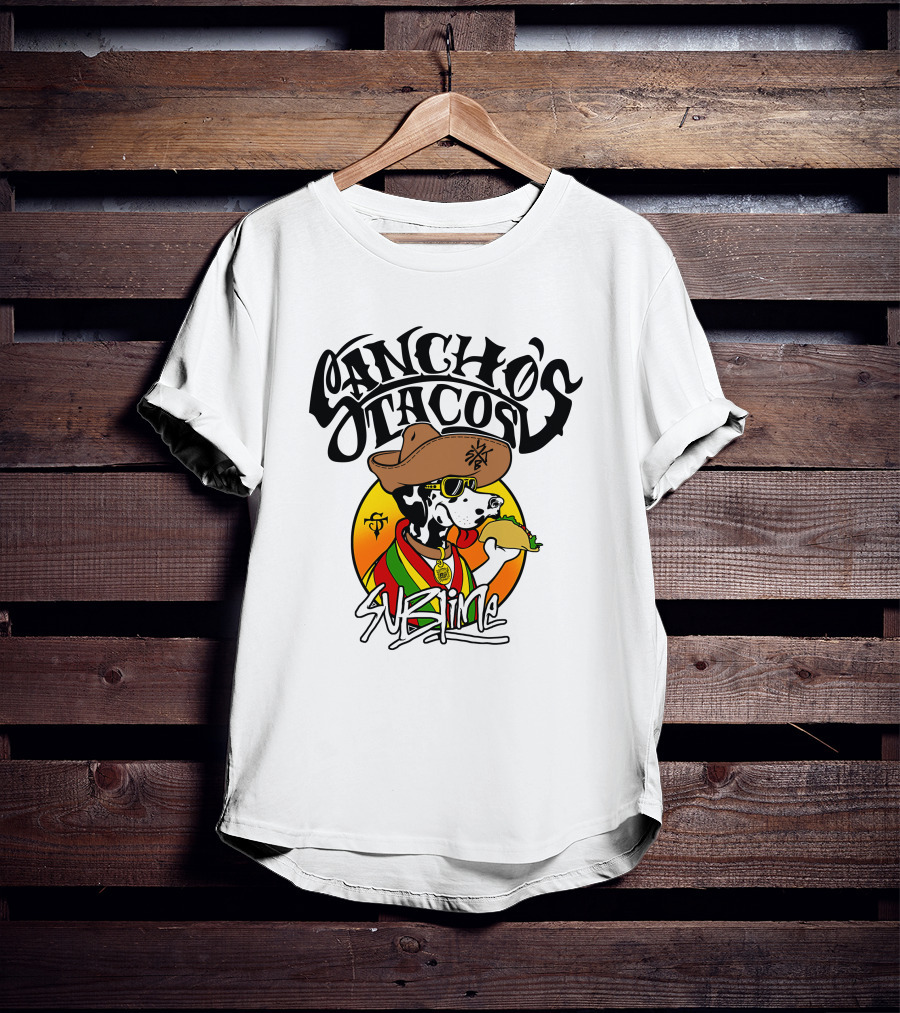 Sancho's Tacos Sublime Cow Eating Taco T-Shirt