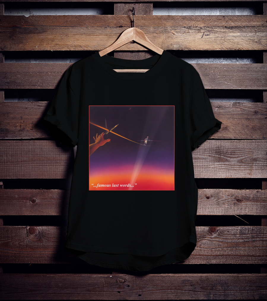 Famous Last Words Tightrope Walker And Scissors Tension T-Shirt