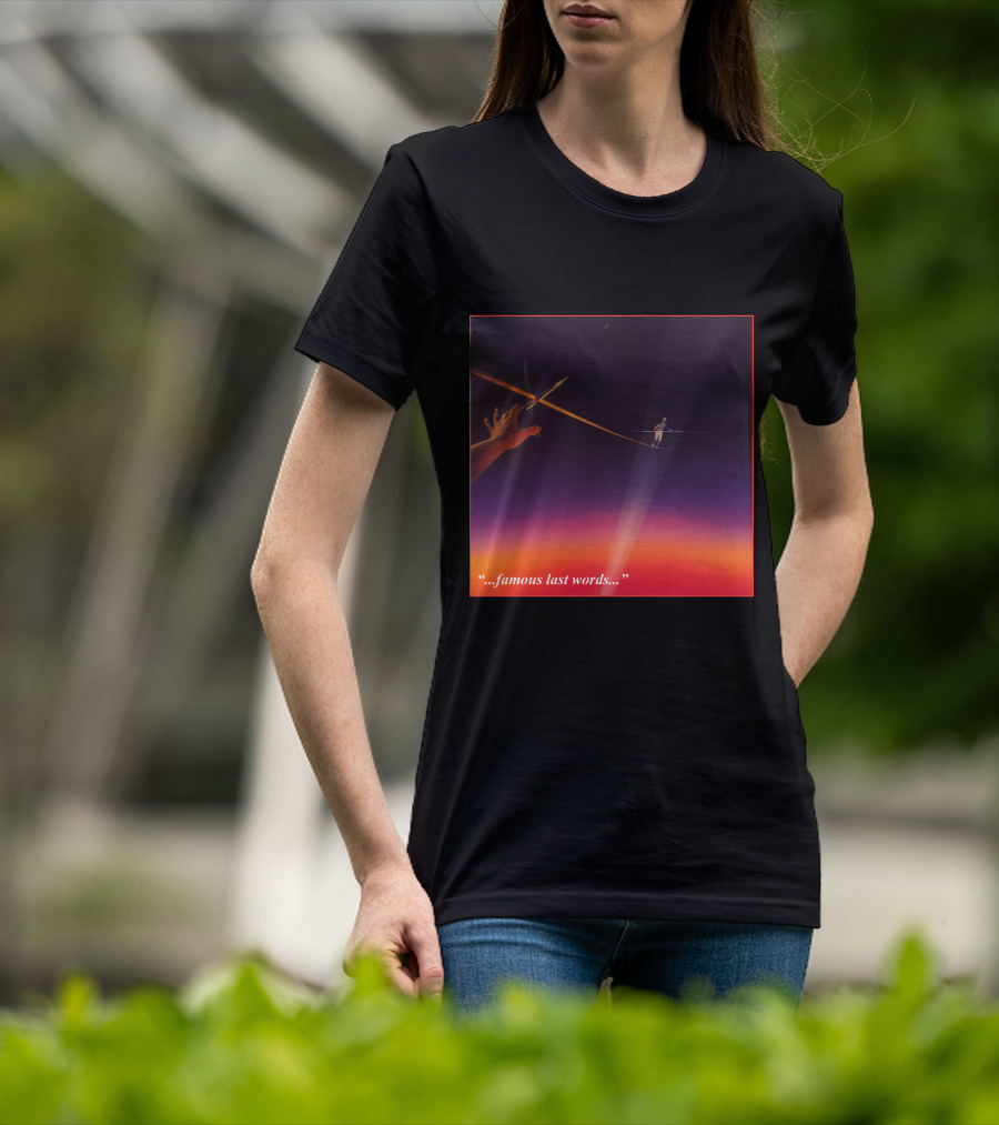 Famous Last Words Tightrope Walker And Scissors Tension T-Shirt