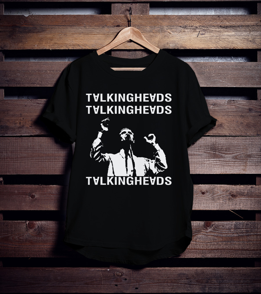Talking Heads Band Logo With Musician Silhouette T-Shirt