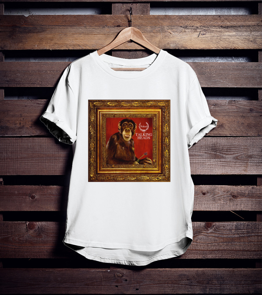 Naked Talking Heads  Chimpanzee Portrait With Crown Wreath Elements T-Shirt