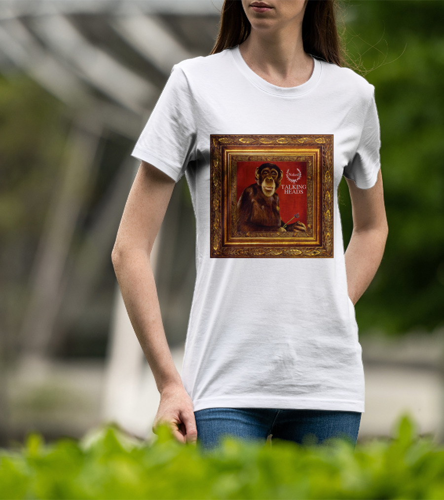 Naked Talking Heads  Chimpanzee Portrait With Crown Wreath Elements T-Shirt