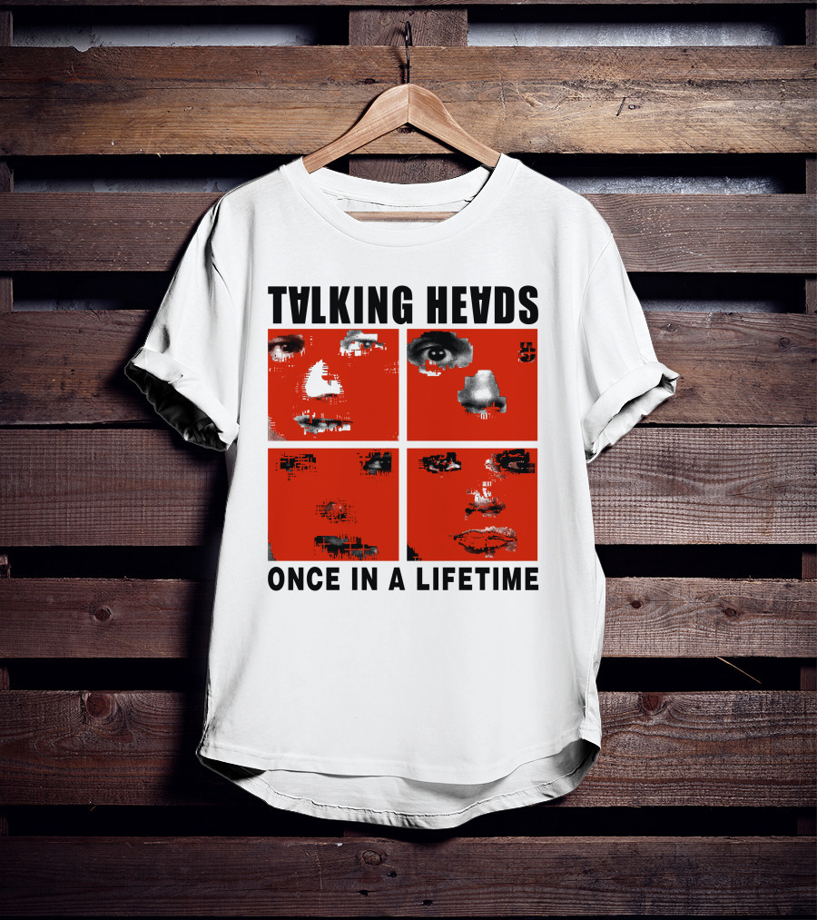 Talking Heads Once In A Lifetime Faces Red Squares T-Shirt