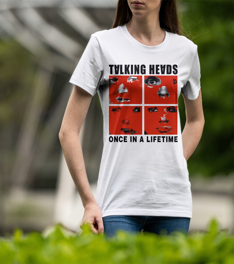 Talking Heads Once In A Lifetime Faces Red Squares T-Shirt