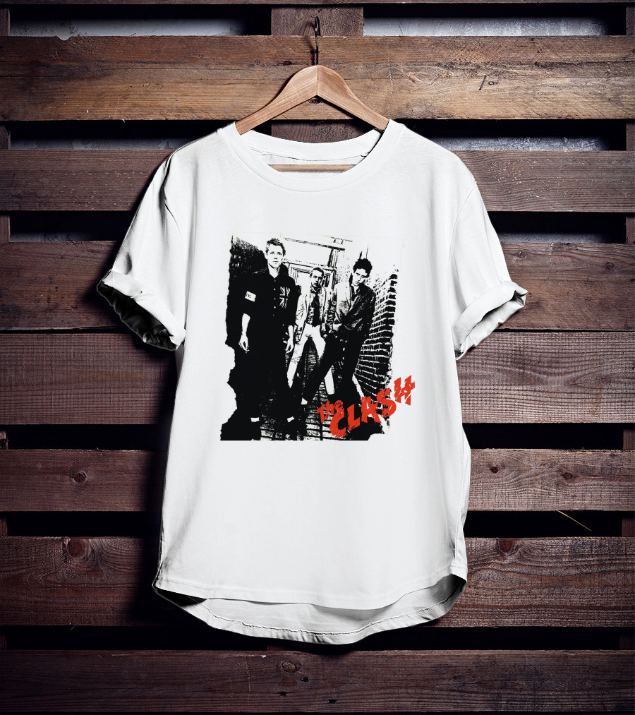 The Clash Punk Band Graphic With Union Jack Patch T-Shirt