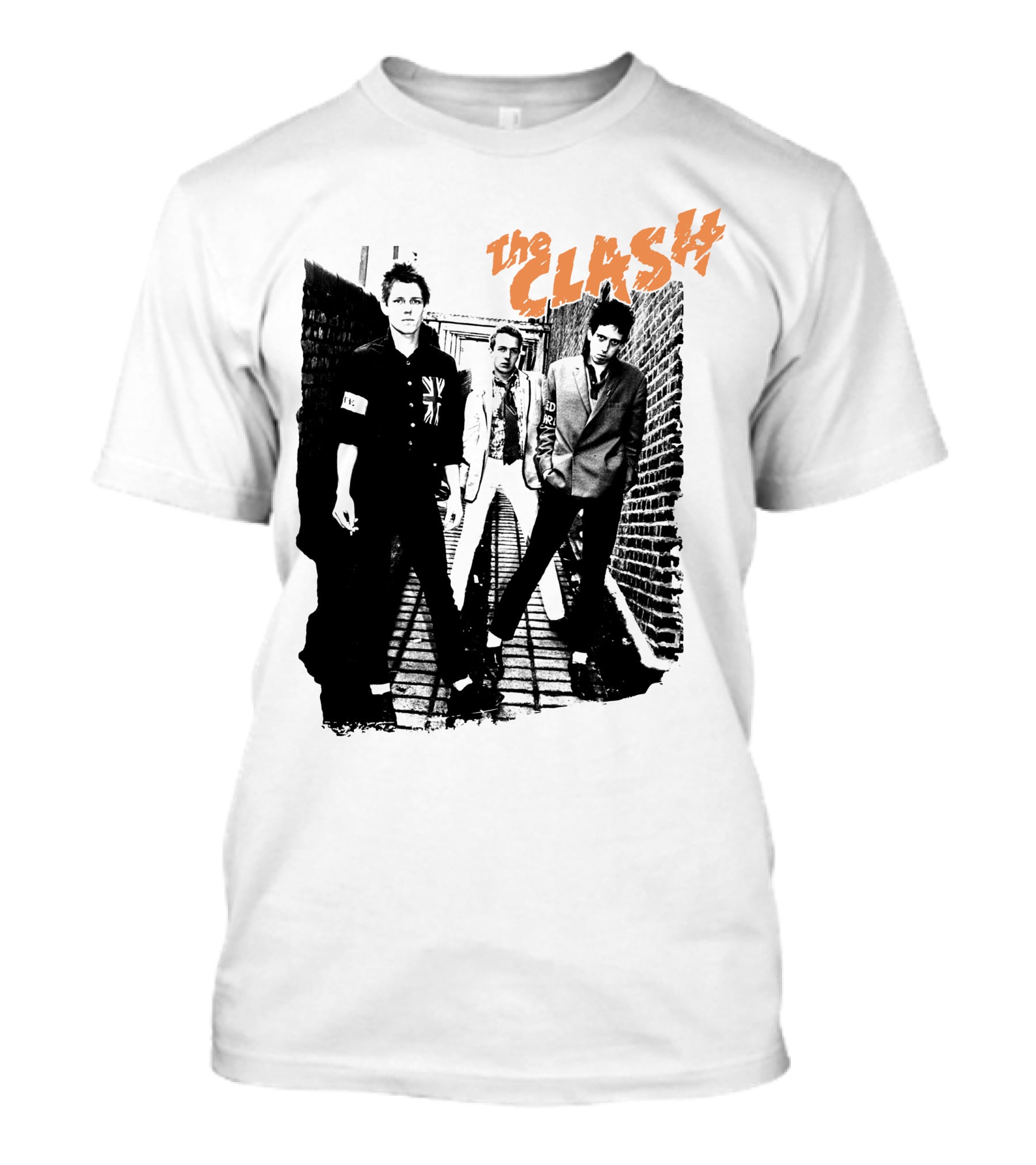 The Clash Black And White Alley Photo Band Members T-Shirt