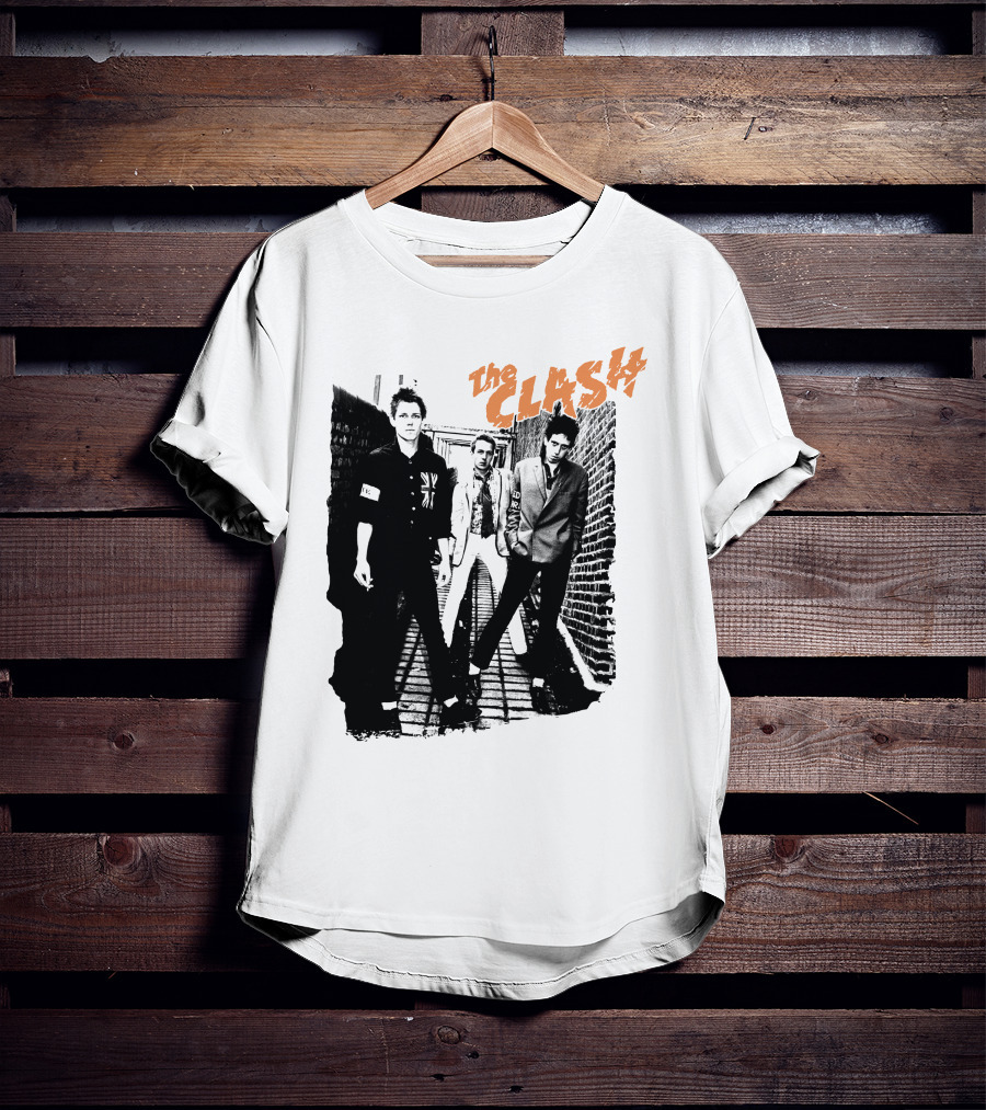 The Clash Black And White Alley Photo Band Members T-Shirt