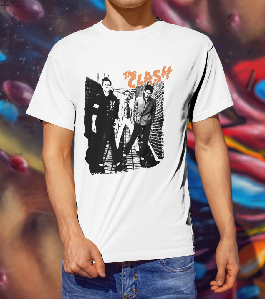 The Clash Black And White Alley Photo Band Members T-Shirt