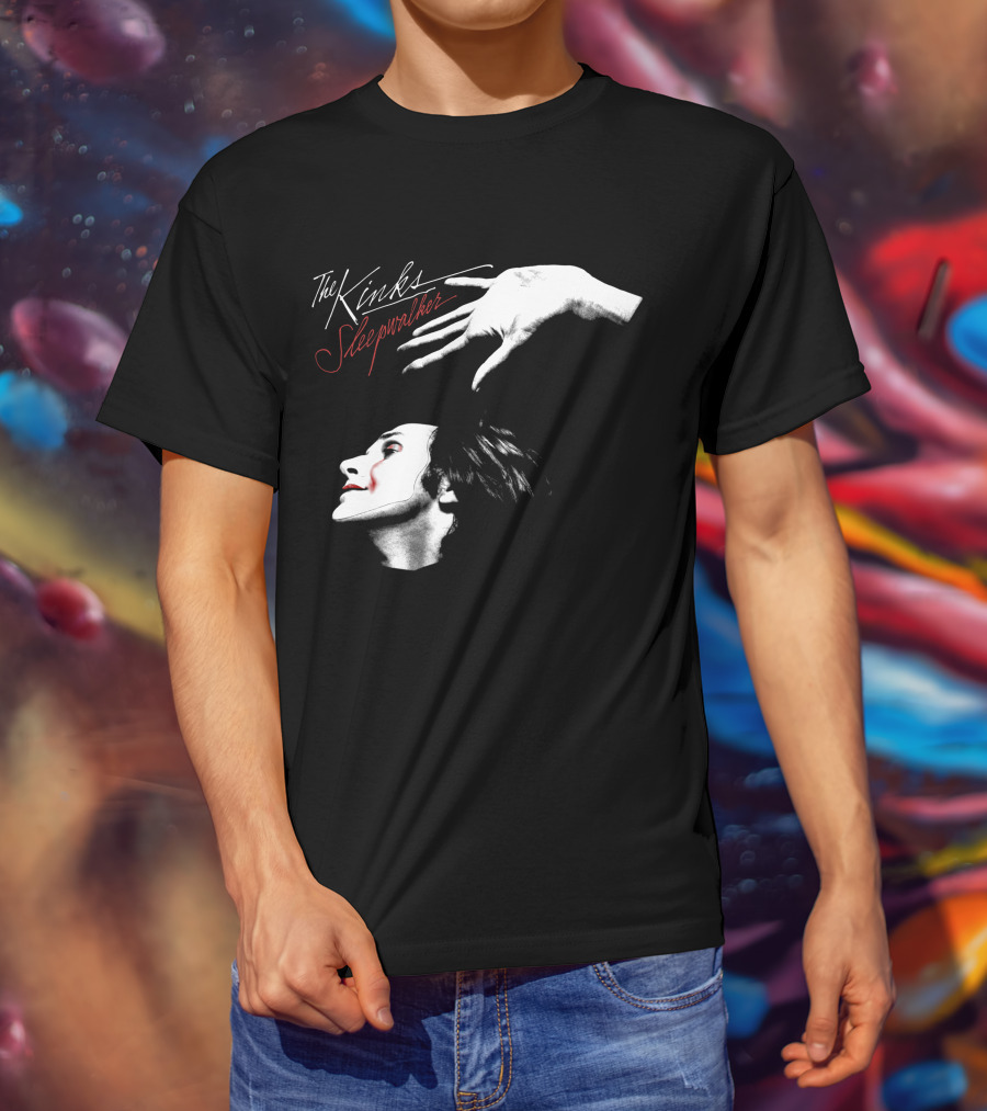 The Kinks Sleepwalker Face Profile With Hand Gesture T-Shirt